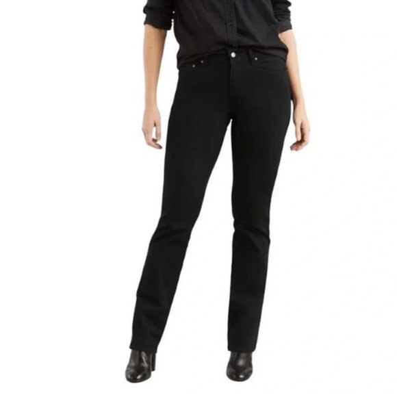 Levi's 505 Black High Rise Straight Leg Jeans Size 32 - Picture 1 of 12